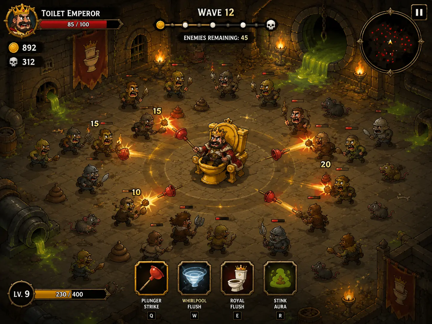 Toilet Emperor sewer gameplay screenshot