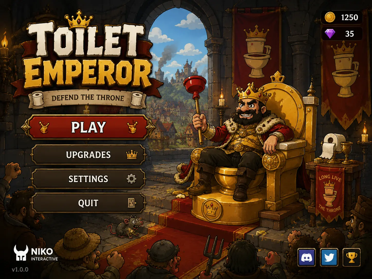 Toilet Emperor main menu screenshot