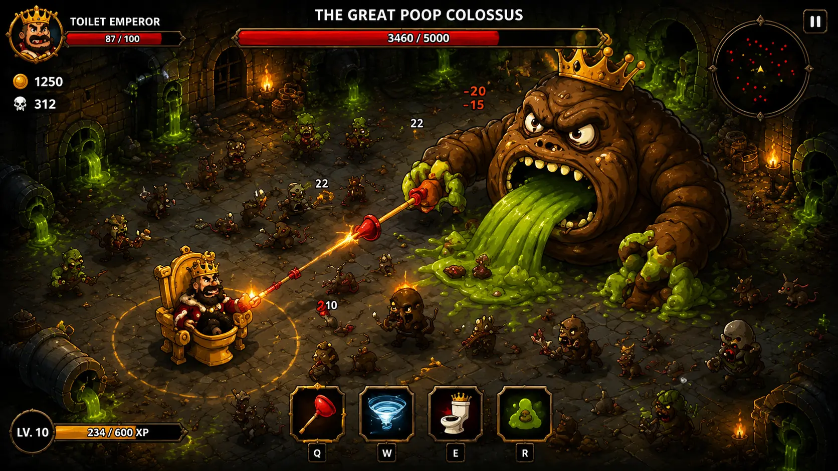 Toilet Emperor boss encounter screenshot